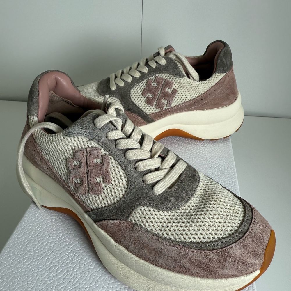 Tory Burch Cream and Pink Women's Sneakers